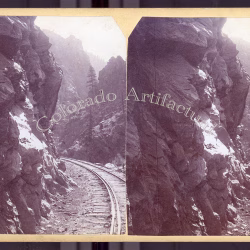 Platte Canon Denver South Park & Pacific Railroad TC Miller stereoview 1880