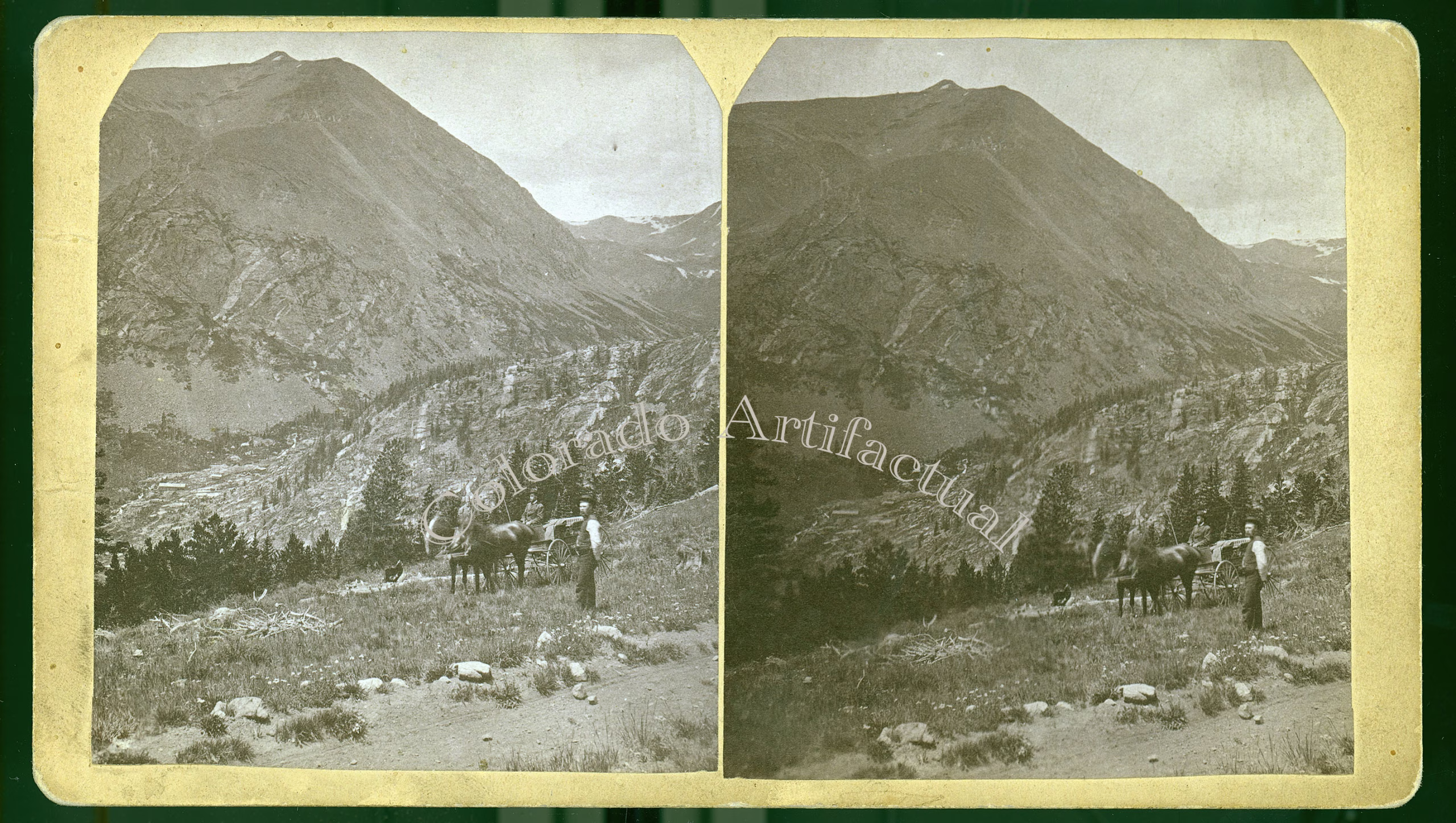 Mt Lincoln from Hoosier Pass Colorado TC Miller stereoview 1880
