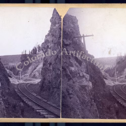 Rocky Cut Point Denver South Park & Pacific Railroad stereoview TC Miller 1880