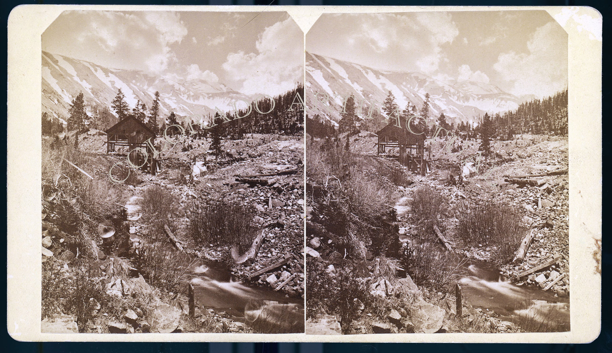 View of Buckskin Mill two miles from Alma Colorado TC Miller photo 1880