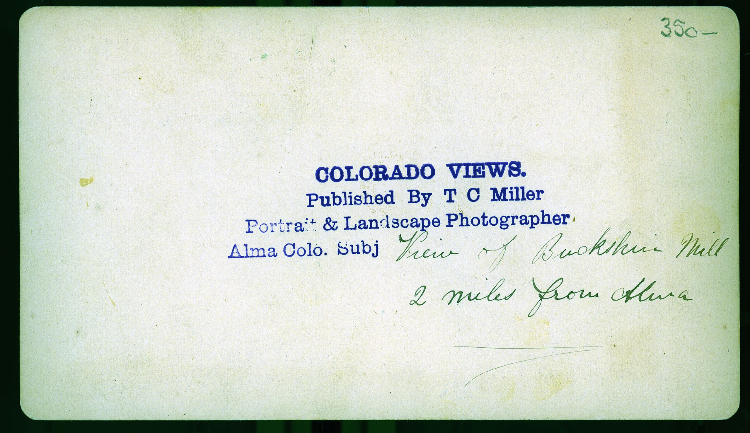 Buckskin Mill two miles from Alma Colorado TC Miller photo 1880 - Image 2